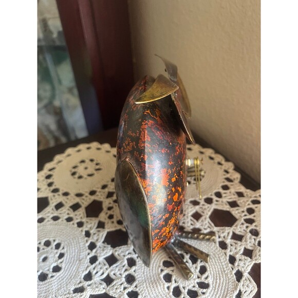 Art Deco Metal Art Owl Clock - Picture 2 of 5